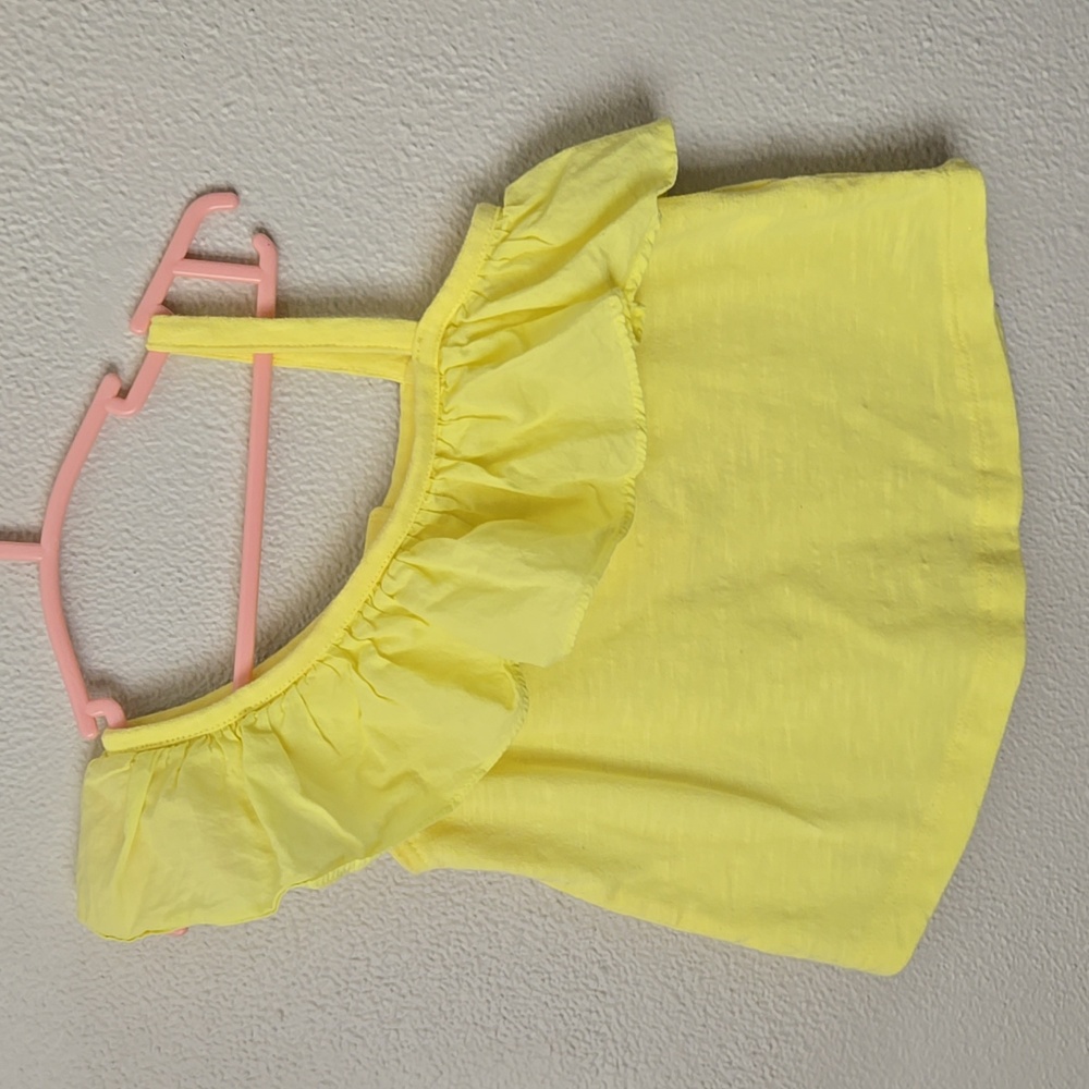 Yellow Ruffled Kids Top , - Picture 2 of 5